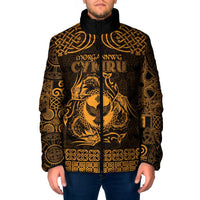 Personalized Glamorgan Morgannwg Padded Jacket Gold Raven Celtic-inspired - Wonder Print Shop