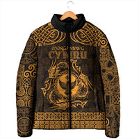 Personalized Glamorgan Morgannwg Padded Jacket Gold Raven Celtic-inspired - Wonder Print Shop