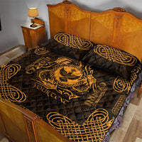 Personalized Glamorgan Morgannwg Quilt Bed Set Gold Raven Celtic-inspired - Wonder Print Shop