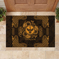 Personalized Glamorgan Morgannwg Rubber Doormat Gold Raven Celtic-inspired - Wonder Print Shop