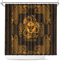 Personalized Glamorgan Morgannwg Shower Curtain Gold Raven Celtic-inspired - Wonder Print Shop