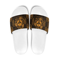 Personalized Glamorgan Morgannwg Slide Sandals Gold Raven Celtic-inspired - Wonder Print Shop