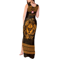 Personalized Glamorgan Morgannwg Tank Maxi Dress Gold Raven Celtic-inspired - Wonder Print Shop