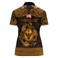 Personalized Glamorgan Morgannwg Women Polo Shirt Gold Raven Celtic-inspired - Wonder Print Shop