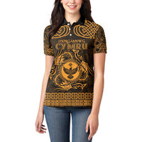 Personalized Glamorgan Morgannwg Women Polo Shirt Gold Raven Celtic-inspired - Wonder Print Shop