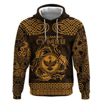 Personalized Glamorgan Morgannwg Zip Hoodie Gold Raven Celtic-inspired - Wonder Print Shop