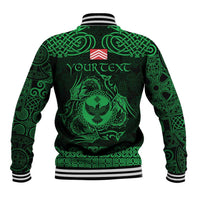Personalized Glamorgan Morgannwg Baseball Jacket Green Raven Celtic-inspired - Wonder Print Shop