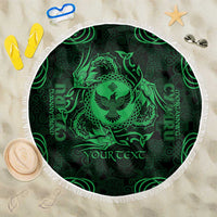 Personalized Glamorgan Morgannwg Beach Blanket Green Raven Celtic-inspired - Wonder Print Shop