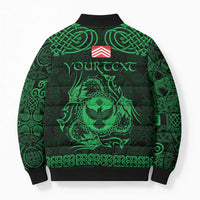 Personalized Glamorgan Morgannwg Bomber Puffer Jacket Green Raven Celtic-inspired - Wonder Print Shop