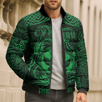 Personalized Glamorgan Morgannwg Bomber Puffer Jacket Green Raven Celtic-inspired - Wonder Print Shop