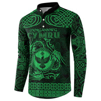 Personalized Glamorgan Morgannwg Button Sweatshirt Green Raven Celtic-inspired - Wonder Print Shop