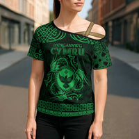 Personalized Glamorgan Morgannwg Cross Shoulder Shirt Green Raven Celtic-inspired - Wonder Print Shop