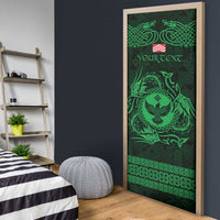 Personalized Glamorgan Morgannwg Door Cover Green Raven Celtic-inspired - Wonder Print Shop