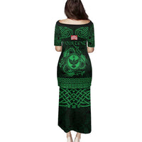 Personalized Glamorgan Morgannwg Family Matching Puletasi and Hawaiian Shirt Green Raven Celtic-inspired - Wonder Print Shop