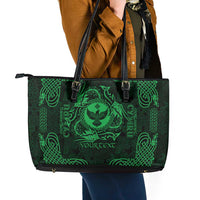 Personalized Glamorgan Morgannwg Leather Tote Bag Green Raven Celtic-inspired - Wonder Print Shop