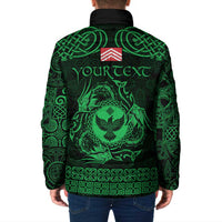 Personalized Glamorgan Morgannwg Padded Jacket Green Raven Celtic-inspired - Wonder Print Shop
