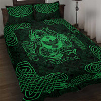 Personalized Glamorgan Morgannwg Quilt Bed Set Green Raven Celtic-inspired - Wonder Print Shop
