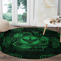 Personalized Glamorgan Morgannwg Round Carpet Green Raven Celtic-inspired - Wonder Print Shop