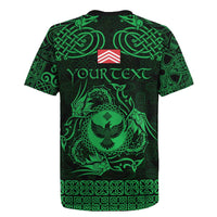 Personalized Glamorgan Morgannwg Rugby Jersey Green Raven Celtic-inspired - Wonder Print Shop