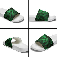 Personalized Glamorgan Morgannwg Slide Sandals Green Raven Celtic-inspired - Wonder Print Shop