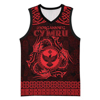 Personalized Glamorgan Morgannwg Basketball Jersey Red Raven Celtic-inspired - Wonder Print Shop