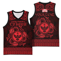 Personalized Glamorgan Morgannwg Basketball Jersey Red Raven Celtic-inspired - Wonder Print Shop