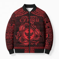 Personalized Glamorgan Morgannwg Bomber Puffer Jacket Red Raven Celtic-inspired - Wonder Print Shop