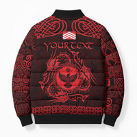 Personalized Glamorgan Morgannwg Bomber Puffer Jacket Red Raven Celtic-inspired - Wonder Print Shop