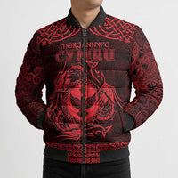 Personalized Glamorgan Morgannwg Bomber Puffer Jacket Red Raven Celtic-inspired - Wonder Print Shop