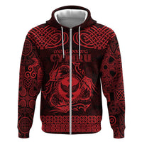 Personalized Glamorgan Morgannwg Hoodie Red Raven Celtic-inspired - Wonder Print Shop