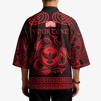 Personalized Glamorgan Morgannwg Kimono Red Raven Celtic-inspired - Wonder Print Shop