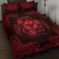 Personalized Glamorgan Morgannwg Quilt Bed Set Red Raven Celtic-inspired - Wonder Print Shop