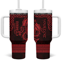 Personalized Glamorgan Morgannwg Tumbler With Handle Red Raven Celtic-inspired - Wonder Print Shop