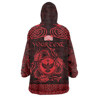 Personalized Glamorgan Morgannwg Wearable Blanket Hoodie Red Raven Celtic-inspired - Wonder Print Shop