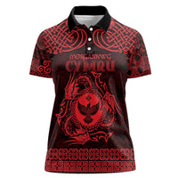 Personalized Glamorgan Morgannwg Women Polo Shirt Red Raven Celtic-inspired - Wonder Print Shop