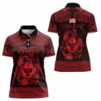 Personalized Glamorgan Morgannwg Women Polo Shirt Red Raven Celtic-inspired - Wonder Print Shop