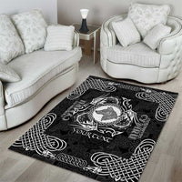 Personalized Merionethshire Meirionnydd Area Rug Black Wolf Celtic-inspired - Wonder Print Shop