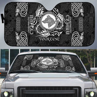 Personalized Merionethshire Meirionnydd Auto Sun Shade Black Wolf Celtic-inspired - Wonder Print Shop