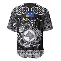 Personalized Merionethshire Meirionnydd Baseball Jersey Black Wolf Celtic-inspired - Wonder Print Shop