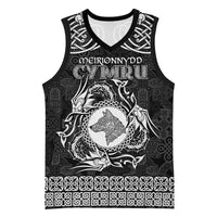 Personalized Merionethshire Meirionnydd Basketball Jersey Black Wolf Celtic-inspired - Wonder Print Shop