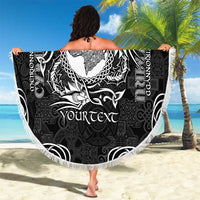 Personalized Merionethshire Meirionnydd Beach Blanket Black Wolf Celtic-inspired - Wonder Print Shop