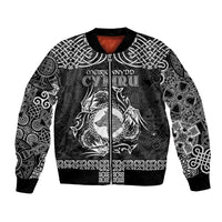 Personalized Merionethshire Meirionnydd Bomber Jacket Black Wolf Celtic-inspired - Wonder Print Shop