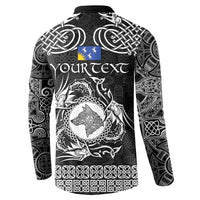 Personalized Merionethshire Meirionnydd Button Sweatshirt Black Wolf Celtic-inspired - Wonder Print Shop