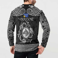 Personalized Merionethshire Meirionnydd Button Sweatshirt Black Wolf Celtic-inspired - Wonder Print Shop