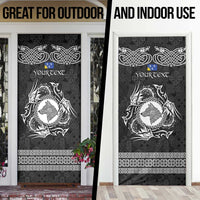 Personalized Merionethshire Meirionnydd Door Cover Black Wolf Celtic-inspired - Wonder Print Shop