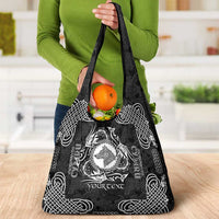 Personalized Merionethshire Meirionnydd Grocery Bag Black Wolf Celtic-inspired - Wonder Print Shop