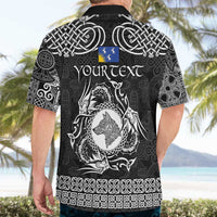 Personalized Merionethshire Meirionnydd Hawaiian Shirt Black Wolf Celtic-inspired - Wonder Print Shop