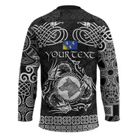 Personalized Merionethshire Meirionnydd Hockey Jersey Black Wolf Celtic-inspired - Wonder Print Shop