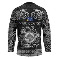Personalized Merionethshire Meirionnydd Hockey Jersey Black Wolf Celtic-inspired - Wonder Print Shop