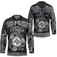 Personalized Merionethshire Meirionnydd Hockey Jersey Black Wolf Celtic-inspired - Wonder Print Shop